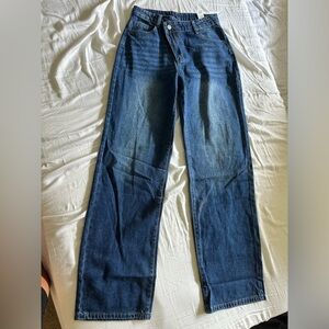 Dark denim dad jeans